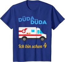 Kinder 4. Geburtstag 4-jähriger Junge 4 Jahre Krankenwagen Geschenk T-Shirt