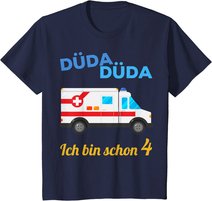Kinder 4. Geburtstag 4-jähriger Junge 4 Jahre Krankenwagen Geschenk T-Shirt