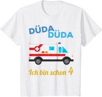 Kinder 4. Geburtstag 4-jähriger Junge 4 Jahre Krankenwagen Geschenk T-Shirt