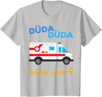 Kinder 4. Geburtstag 4-jähriger Junge 4 Jahre Krankenwagen Geschenk T-Shirt