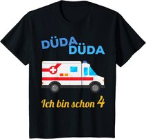 Kinder 4. Geburtstag 4-jähriger Junge 4 Jahre Krankenwagen Geschenk T-Shirt