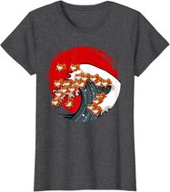 Kanagawa Große Welle Japanische Kunst Hundeliebhaber Akita T-Shirt