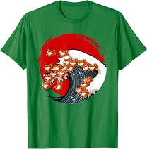 Kanagawa Große Welle Japanische Kunst Hundeliebhaber Akita T-Shirt