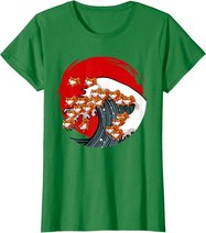 Kanagawa Große Welle Japanische Kunst Hundeliebhaber Akita T-Shirt