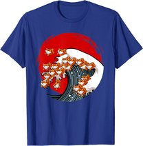 Kanagawa Große Welle Japanische Kunst Hundeliebhaber Akita T-Shirt