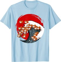 Kanagawa Große Welle Japanische Kunst Hundeliebhaber Akita T-Shirt