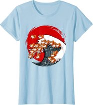 Kanagawa Große Welle Japanische Kunst Hundeliebhaber Akita T-Shirt
