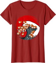 Kanagawa Große Welle Japanische Kunst Hundeliebhaber Akita T-Shirt