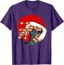 Kanagawa Große Welle Japanische Kunst Hundeliebhaber Akita T-Shirt