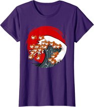 Kanagawa Große Welle Japanische Kunst Hundeliebhaber Akita T-Shirt