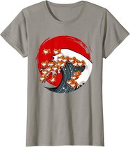 Kanagawa Große Welle Japanische Kunst Hundeliebhaber Akita T-Shirt