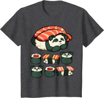 Panda Sushi Kawaii Süß Japanisches Gericht Tier Liebhaber T-Shirt