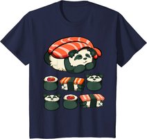 Panda Sushi Kawaii Süß Japanisches Gericht Tier Liebhaber T-Shirt