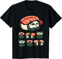 Panda Sushi Kawaii Süß Japanisches Gericht Tier Liebhaber T-Shirt