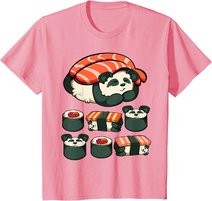 Panda Sushi Kawaii Süß Japanisches Gericht Tier Liebhaber T-Shirt