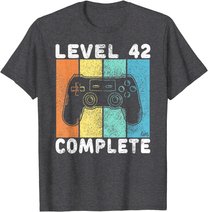Herren 42. Geburtstag Männer Gamer Level 42 Complete 42 Jahre T-Shirt