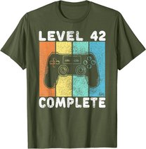 Herren 42. Geburtstag Männer Gamer Level 42 Complete 42 Jahre T-Shirt