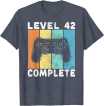 Herren 42. Geburtstag Männer Gamer Level 42 Complete 42 Jahre T-Shirt