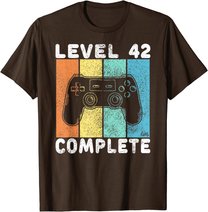 Herren 42. Geburtstag Männer Gamer Level 42 Complete 42 Jahre T-Shirt
