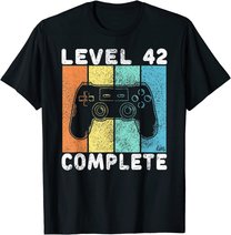 Herren 42. Geburtstag Männer Gamer Level 42 Complete 42 Jahre T-Shirt