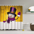 Snowman with Purple Top Hat Christmas Party Celebration Shower Curtain