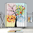 Four Seasons Tree Painting Shower Curtain