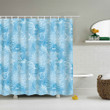 White Blue Christmas Tree Shower Curtain