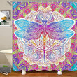 Tie Dye Trippy Bohemian Dragonfly Shower Curtain