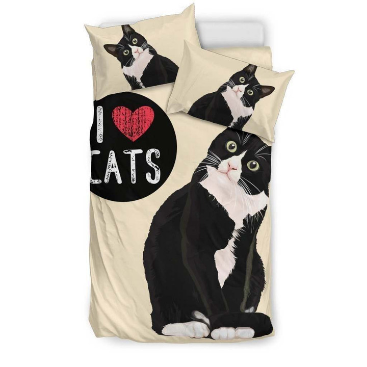 I Love Cats Bedding Set for Cat Lovers