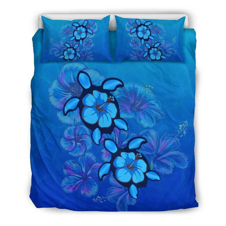 Hawaii Blue Turtle and Hibiscus Bedding Set â€“ AH