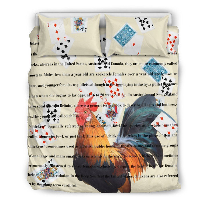 Chicken Playing Cards Bedding Set IYB
