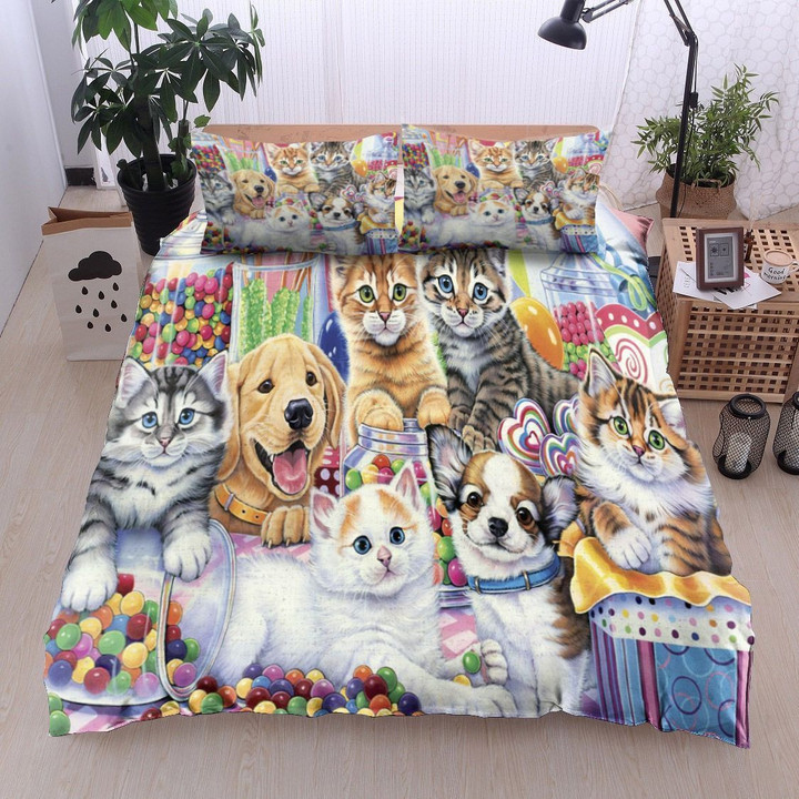 Kitty And Dog Candy Bedding Set IYN