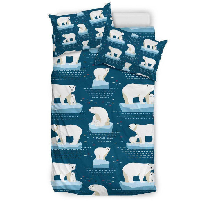 Polar Bear Pattern Print Design Bedding Set IYK