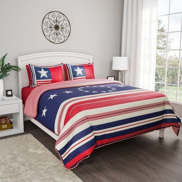 Patriotic Americana Flag Print CLA0411370B Bedding Sets