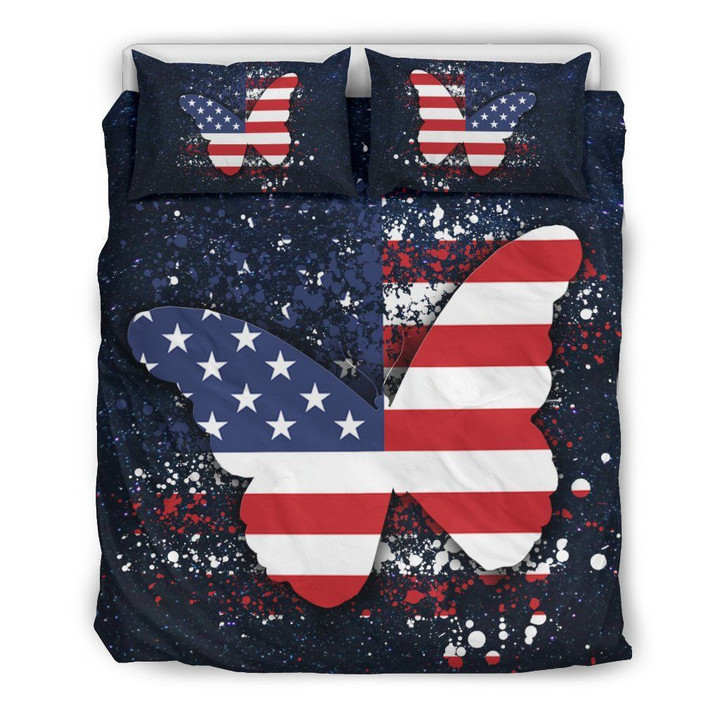 Butterfly American Flag CL07110083MDB Bedding Sets