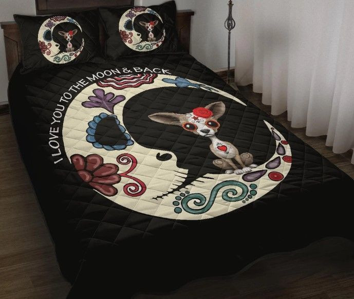 Chihuahua I Love You To The Moon Day Of The Dead CL09120064MDB Bedding Sets
