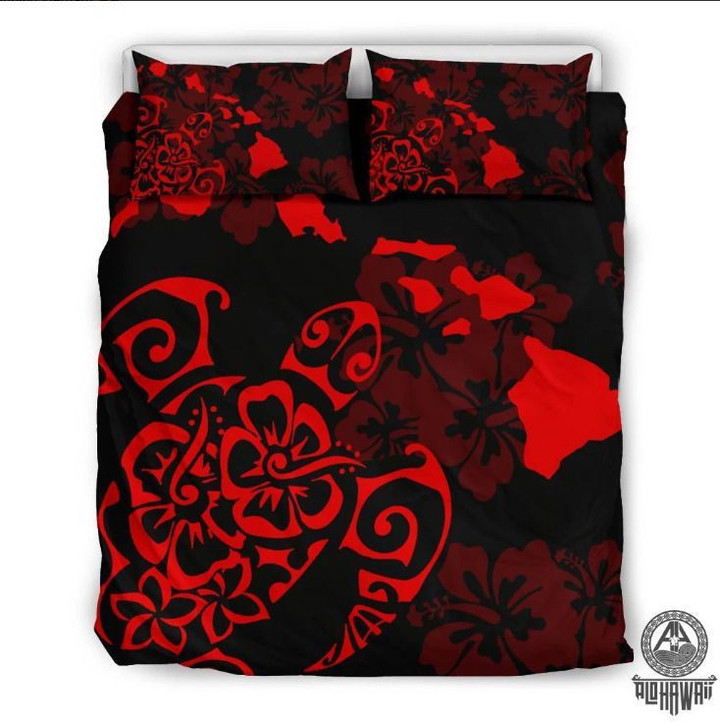 Hawaii Turtle Map Red CLM0910156B Bedding Sets