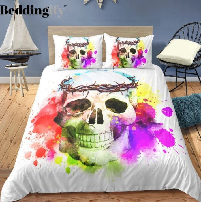 Skull Watercolor CLH1410353B Bedding Sets