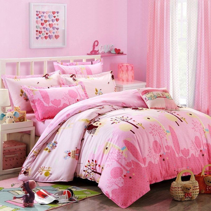 Pastel Pink Tree And Giraffe CLA1210360B Bedding Sets