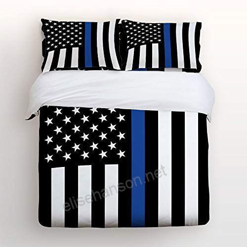 Shams Blue Line Black White American CLM1511369B Bedding Sets