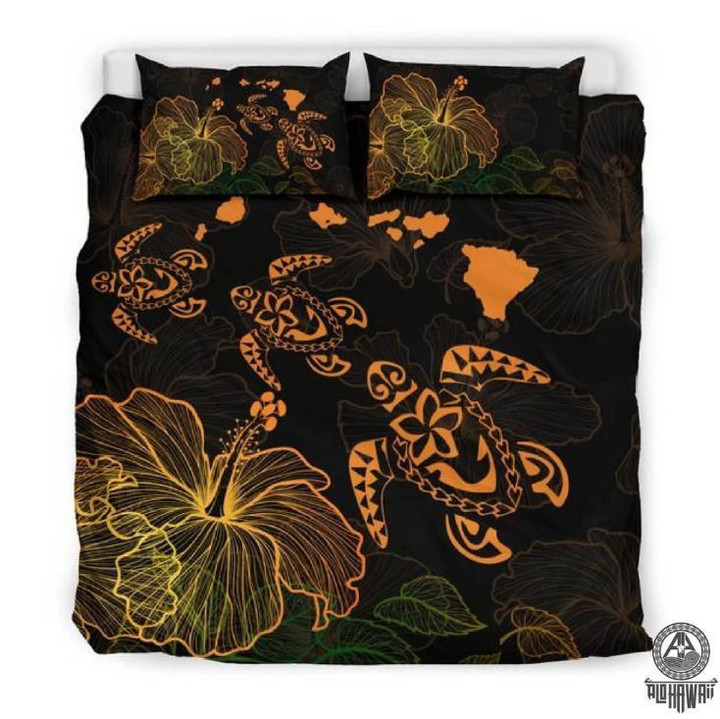 Hawaii Turtle Hibiscus And Map CLM0910153B Bedding Sets