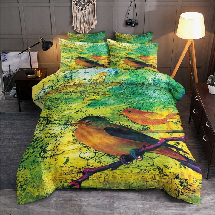 Vintage Bird Bedding Set All Over Prints
