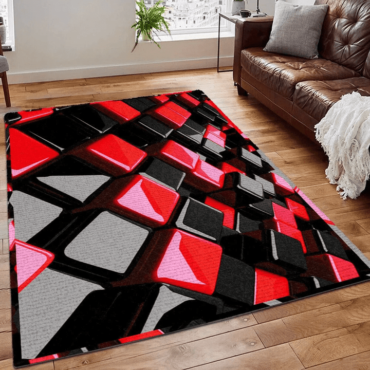 Red Rug, Red Panda Printing Floor Mat Carpet, Red Panda Pirates Kids Red Pandas Boys Red Panda Area Rug, Red Black Rug, Gifts for Red