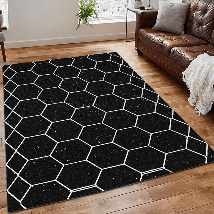 Epic Galaxy Wolf Wallpaper Rug, Galaxy Rug, Elephant Galaxy Printing Floor Mat Carpet, Tentacle Area Rug, Galaxy Prism Hexagon Rug, Gifts for Hexagon