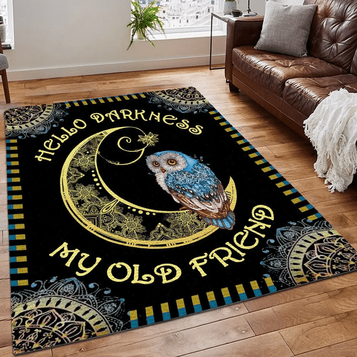 Owl Printing Floor Mat Carpet, Moon Moon Area Rug, Owl Socks Rug, Moon Princess Printing Floor Mat Carpet, Owl Moon Rug, Gifts for Owl