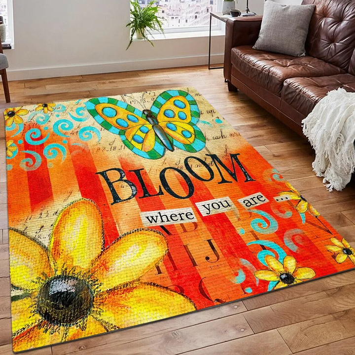 Butterfly Lover Rug, Butterfly Area Rug, Butterfly Giraffe Painting Printing Floor Mat Carpet, Butterfly Rug, Gifts for Butterfly