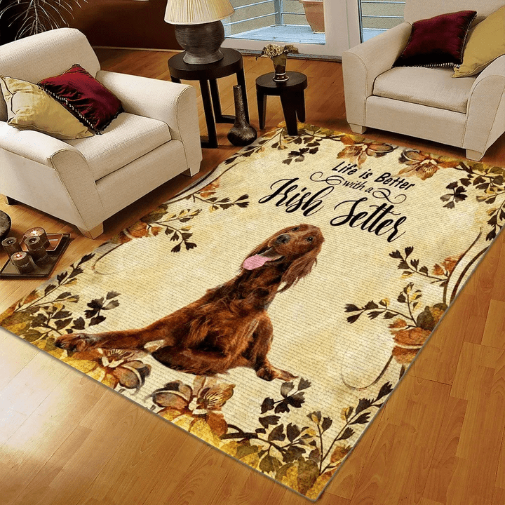Irish Setter Glamorous Dog! Printing Floor Mat Carpet, Irish Setter Custom Rug, Irish Setter Life Is Better Rug, Gifts for Irish Setter