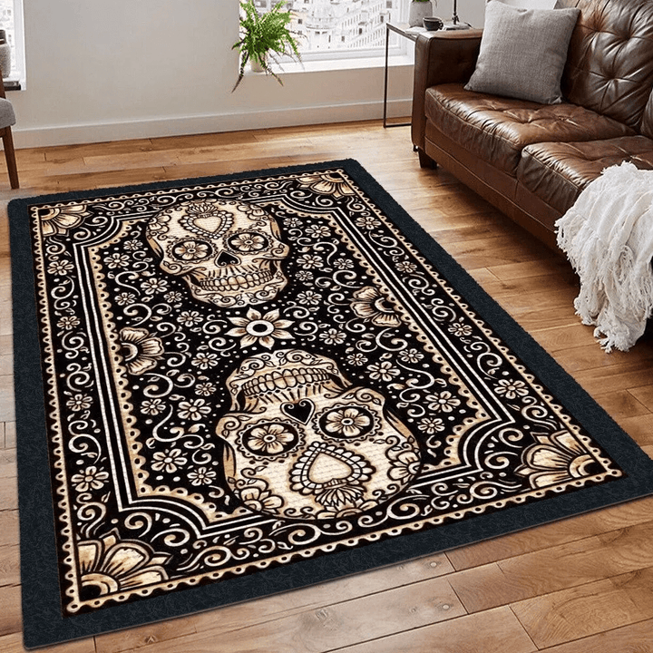Oakland Sugar Skull Area Rug, Sugar Skull Rug, Gifts for Sugar Skull