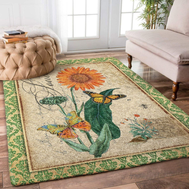 Sunflower And Butterfly Rug