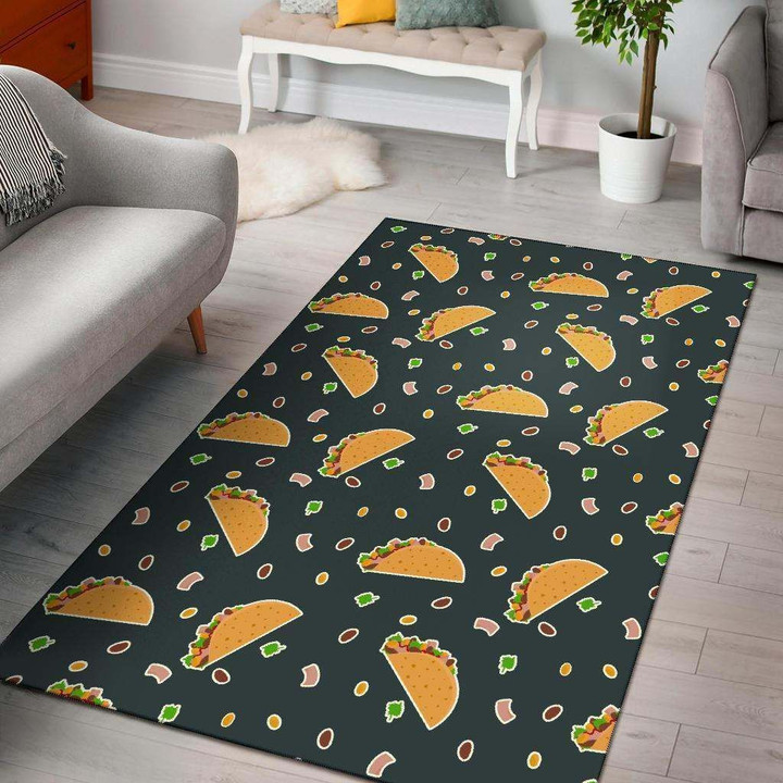 Taco Pattern Print Design Rug